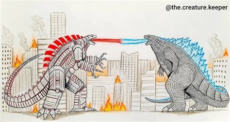 dibujos de godzilla y kong vs mechagodzilla